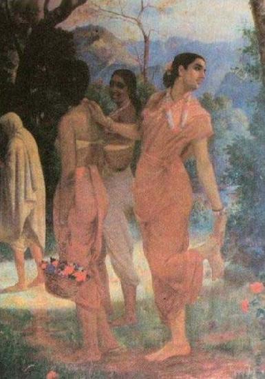 Raja Ravi Varma Ravi Varma Shakuntala, a character in the epic Mahabharata France oil painting art
